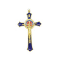 Saint Benedict Benedictine Red Enamel Protection Wall Crucifix Cross Catholic San Benito Medal Prayer Decoration