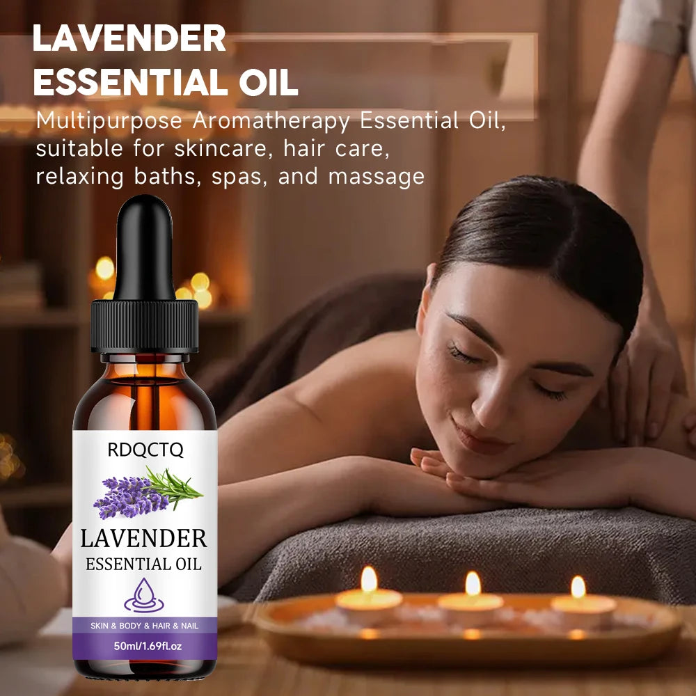 Lavender Essential Oil - 100% Pure Natural for Skin Body Hair Nail Care - Aromatherapy Massage Oil Moisturizing Formula