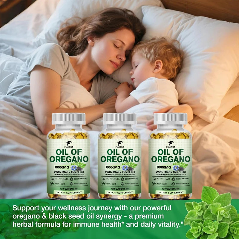 Buy 1 Get 1 Free! All-Natural Oil of Oregano Capsules, Immune Support, Digestive Health, Help Sustain Overall Well-Being