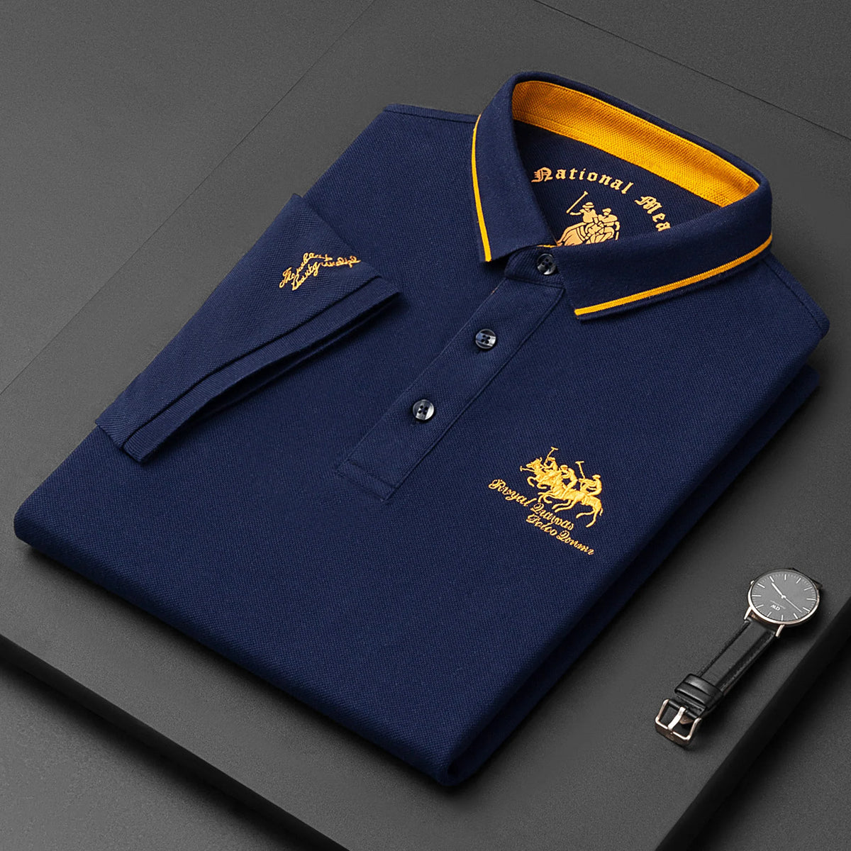 Brand embroidered cotton polo shirt men's high-end luxury top 2022 summer casual Lapel short sleeve T-shirt Korean fashion men's