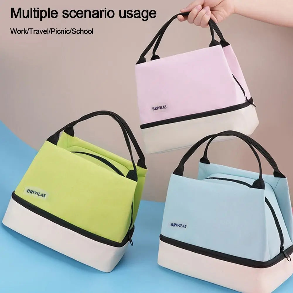Camping Picnic Bag Lunch Bag Large Capacity Food Drink Storage Women's Casual Handbag Travel Tote Carry Aluminum Foil Tote Bag
