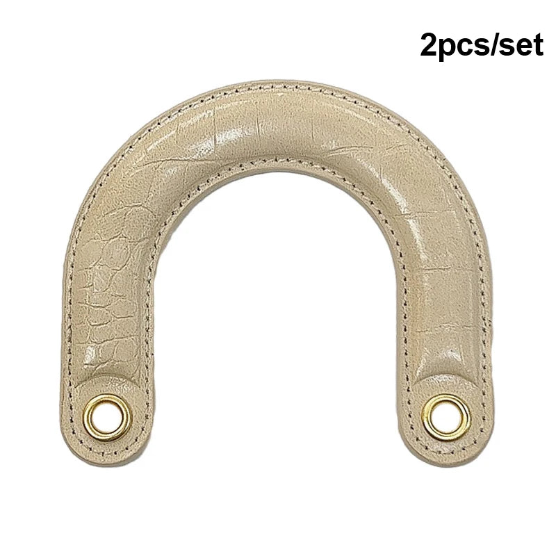 2pcs PU Leather Bag Handles Handmade Handbag Strap Purse Handles Short Bag Belt DIY Bag Replacement Accessories