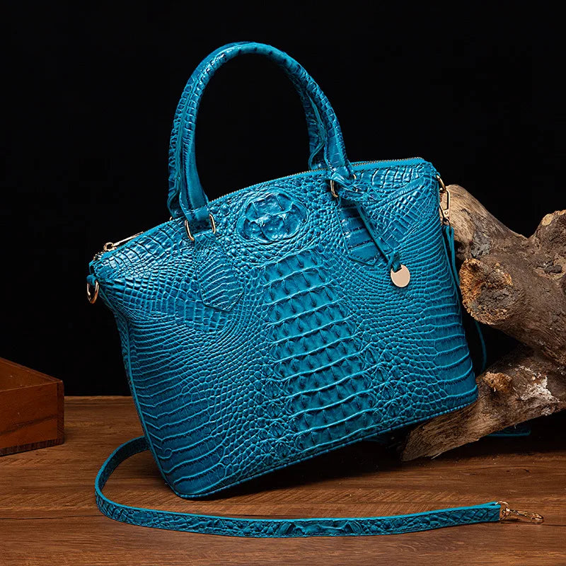2025 Women's Crocodile Embossed Handbag Luxury Ombre Leather Purse Crossbody Shoulder Satchel Bag Gift