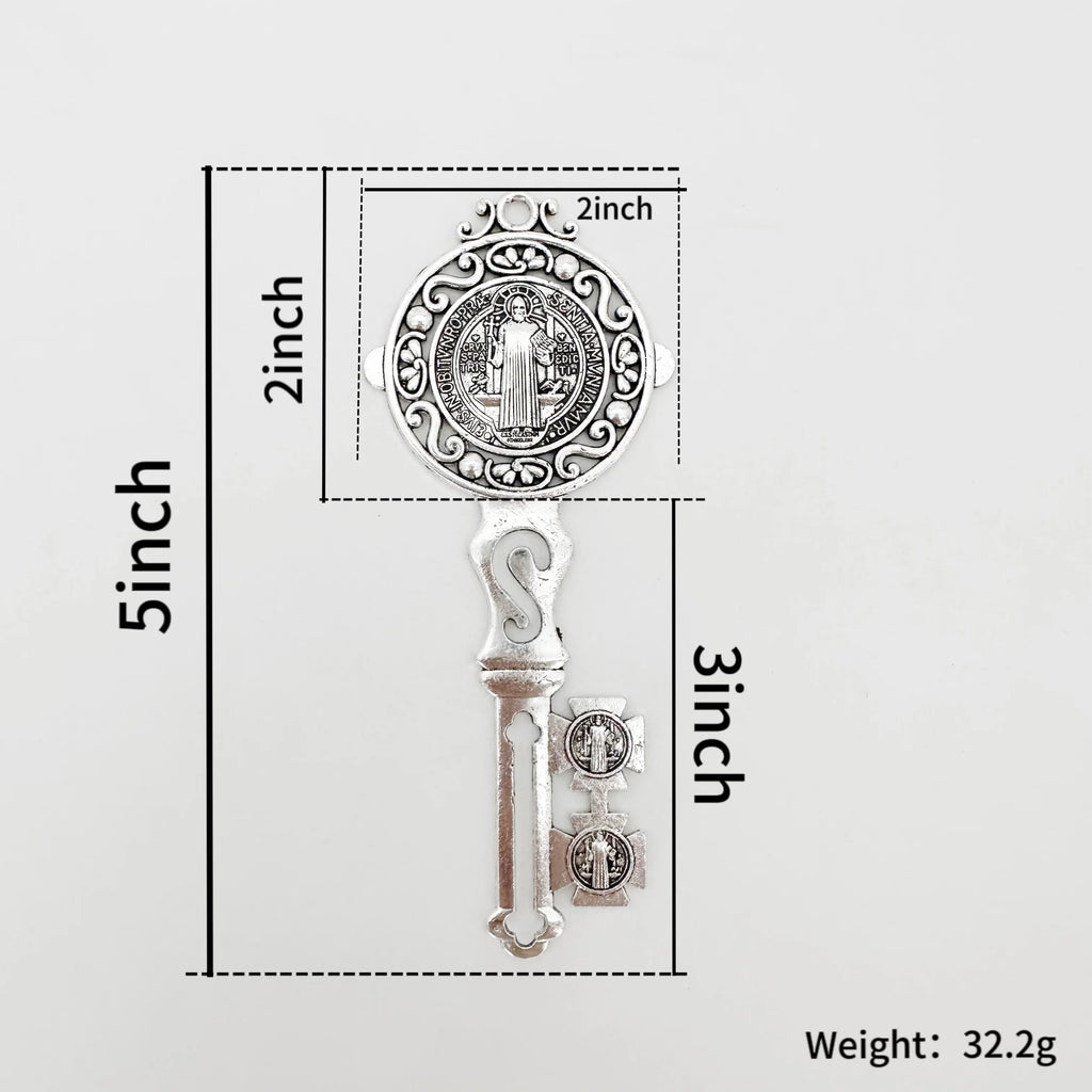 Double Pack Saint Benedict Key Blessing For Protection - Home and Door hanger - Wall Hanger Catholic Gifts - Llave de San Benito