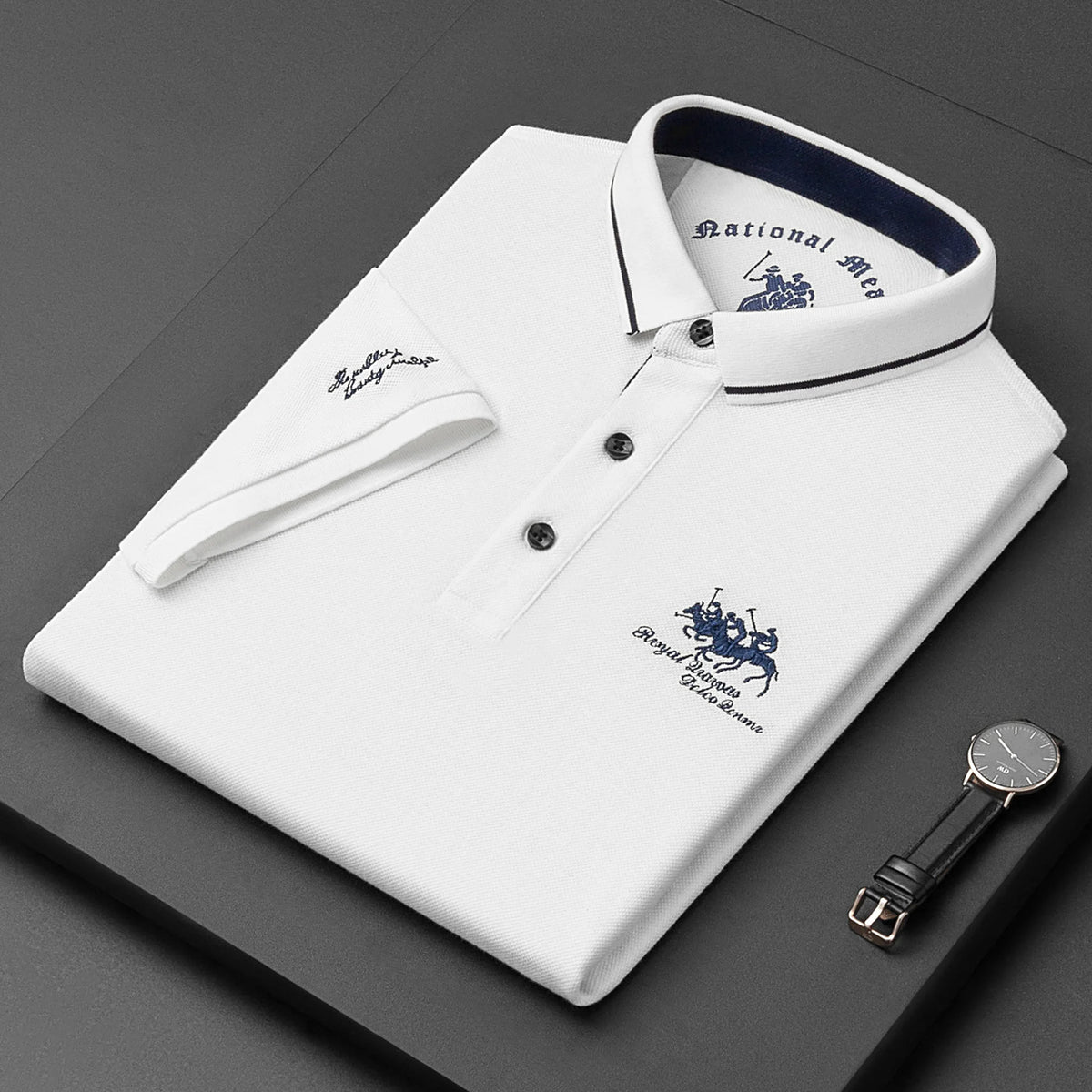 Brand embroidered cotton polo shirt men's high-end luxury top 2022 summer casual Lapel short sleeve T-shirt Korean fashion men's