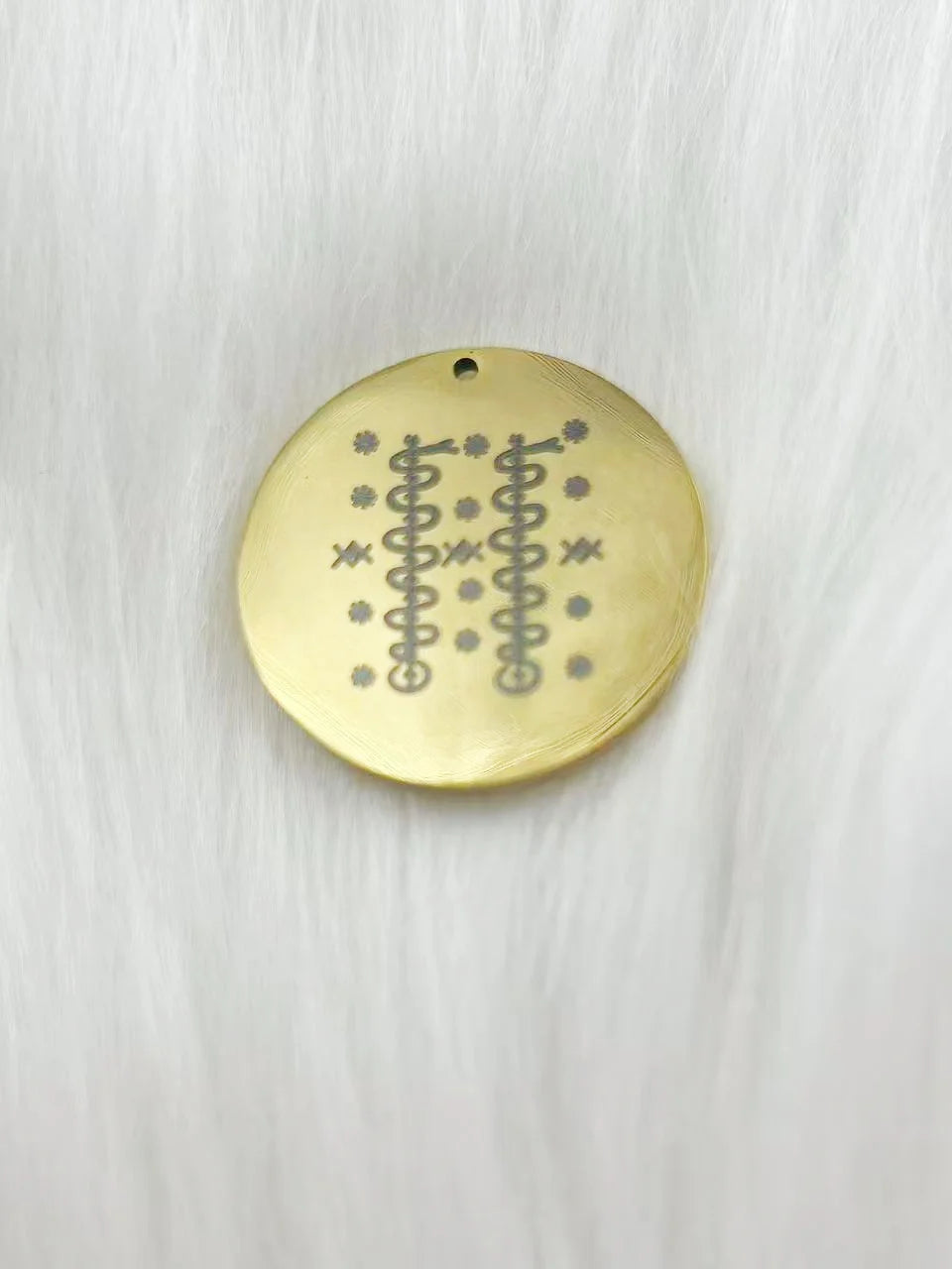WOUWU Stainless Steel Jewelry Voodoo Veve Symbols Sigil Charm Vodou Lwa Loa Laser Engraving Amulet Talisman Pendant Necklace