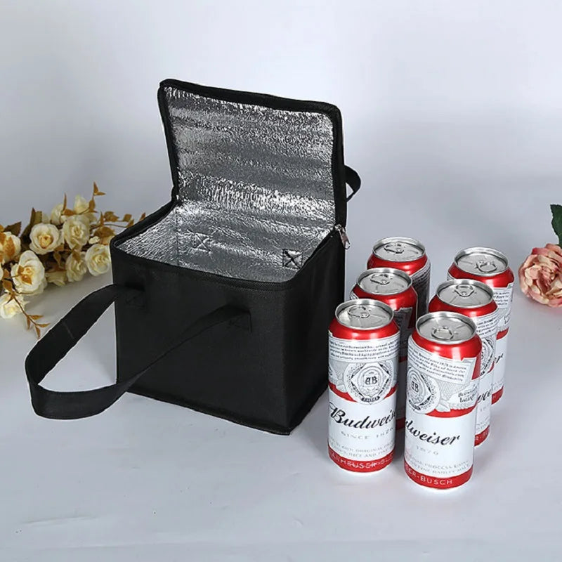 Waterproof Insulated Cooler Bag - Foldable Picnic Thermal Bag for Food & Drink Delivery, Leakproof Lunch Box with Ice Pack