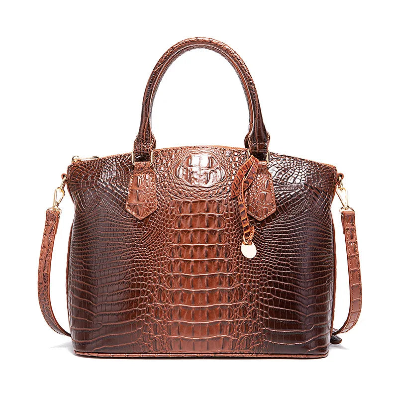 2025 Women's Crocodile Embossed Handbag Luxury Ombre Leather Purse Crossbody Shoulder Satchel Bag Gift
