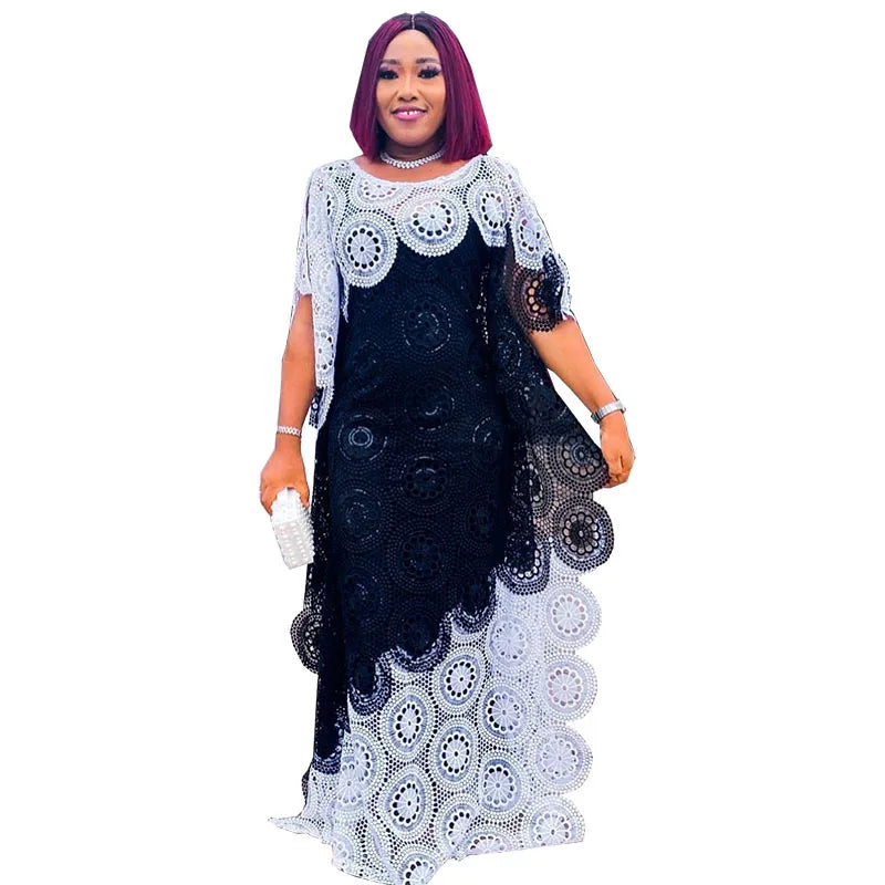 African Party Dresses for Women Elegant Lace Africa Clothing New Muslim Fashion Abayas Dashiki Robe Kaftan Long Maxi Dress 2023