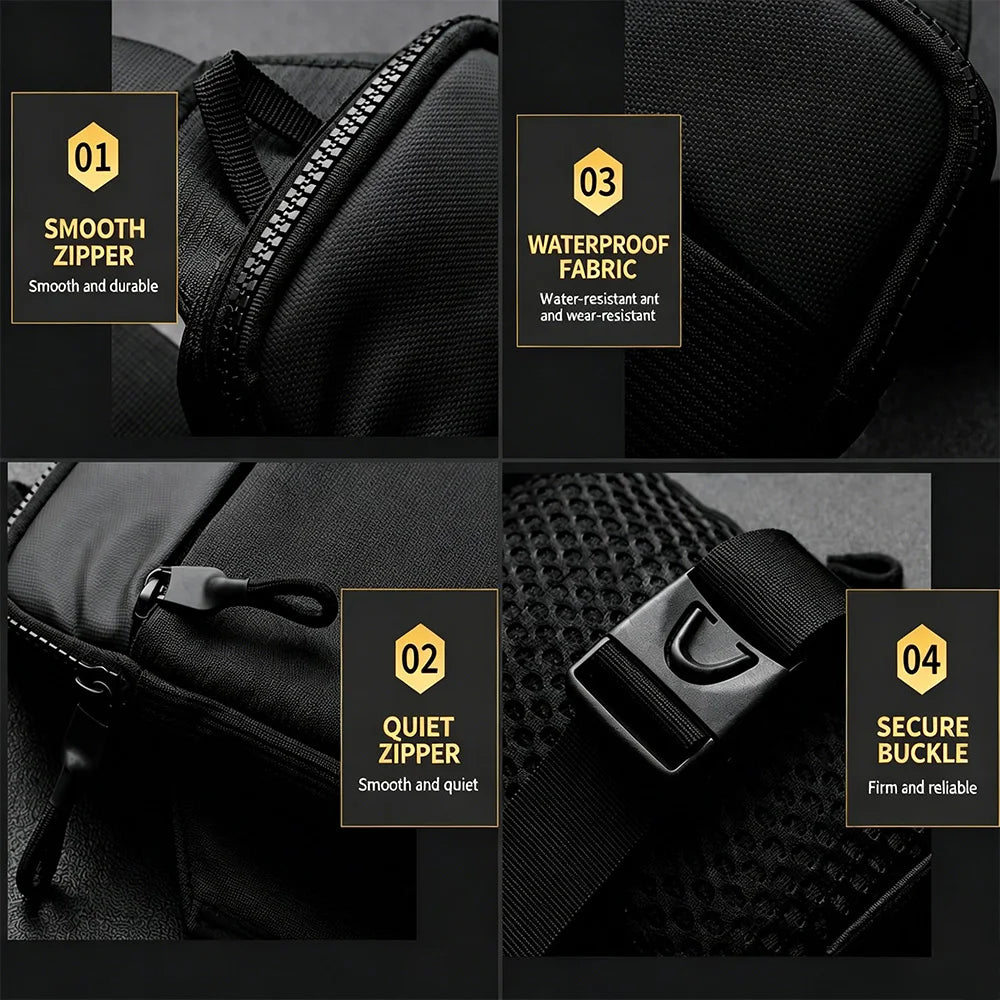 Fashionable Casual Crossbody Bag For Men's, Japanese Street Sports Mini Chest Bag Simple Lightweight Shoulder Bag For Commuting