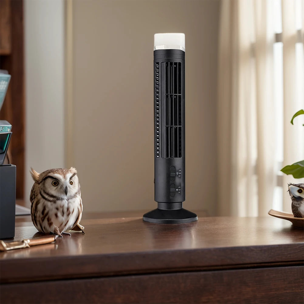 LED Tower Fan No Leaf Air Conditioner 2 Gear Speed USB Bladeless Fan Portable Electric Floor Fan for Living Room Bedroom