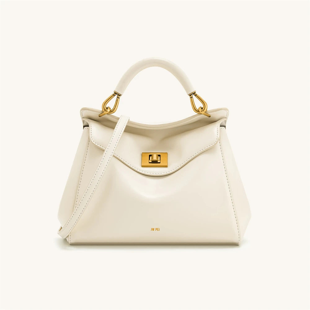 JW PEI Artificial Leather Box Bag, Shoulder Bag, Crossbody Bag, Handbag Medium Women's White/Black/Brown/Olive 2T78