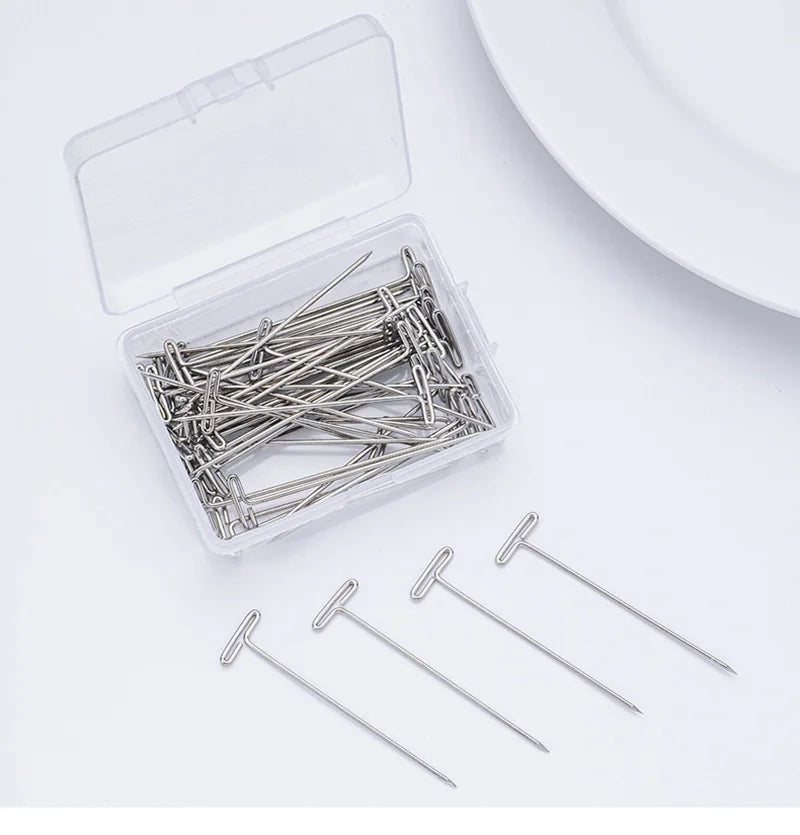 Wig T Pins For Mannequin Head Wig Fixing Holding Blocking Pins Hair Extensions Styling Tools Salon Hairdressing Accessories