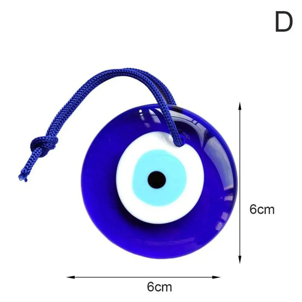 1PC Blue Lampwork Glass Turkish Evil Eye Charm Pendant Car Home Amulet Kabbalah