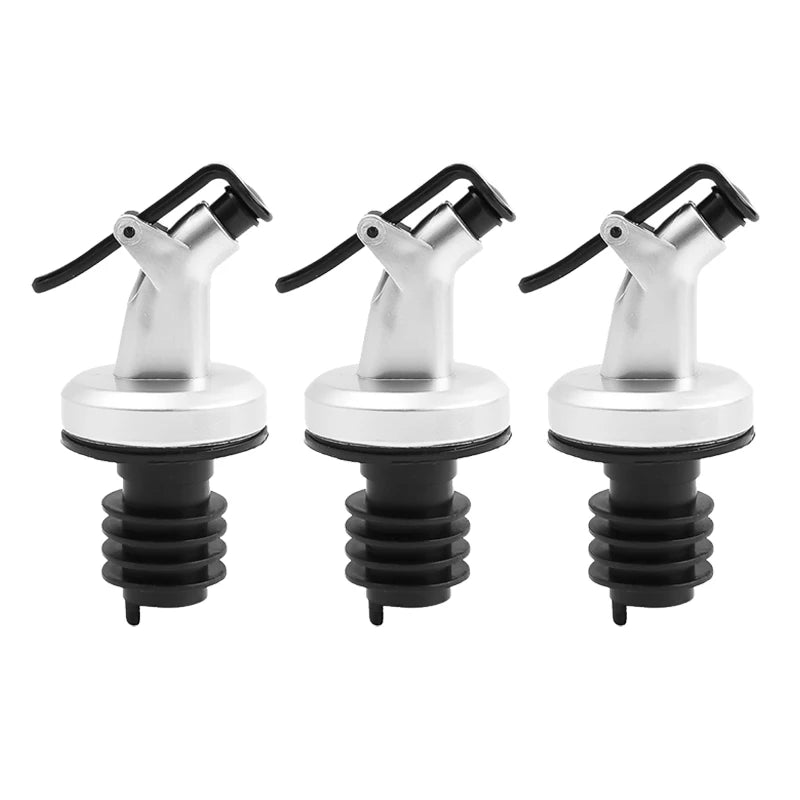 New Oil Bottle Stopper Rubber Lock Plug Seal Leak-proof Food Grade Plastic Nozzle Sprayer Liquor Dispenser Wine Pourer Barware