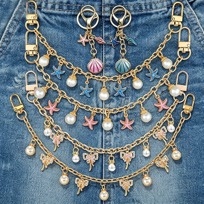 Pink Bowknot Purse Chain Charm Bag Making Materials Chain for Tote Shoulder Bags Handlebag Gold Chains Wallet Pendant