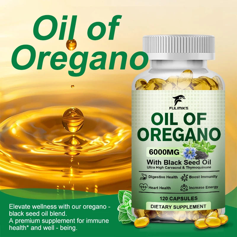 Buy 1 Get 1 Free! All-Natural Oil of Oregano Capsules, Immune Support, Digestive Health, Help Sustain Overall Well-Being