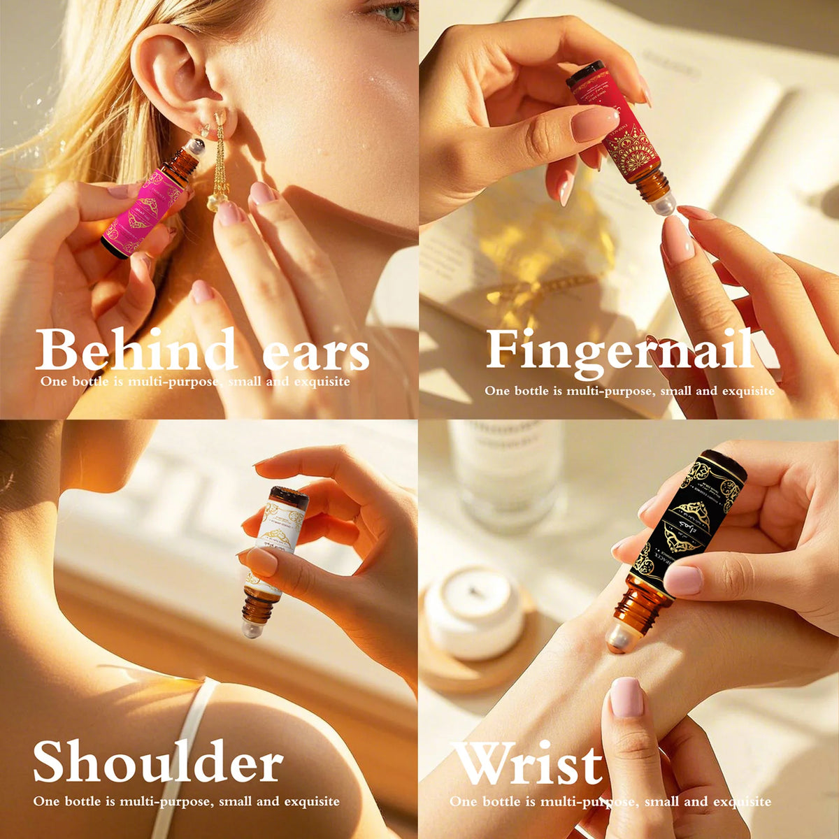 6 Type Essential Oil 10ml Essential Oil Roller Long Lasting Scent Skincare Face Oil Eid Al-Fitr Gift Nail Care Moisturizing