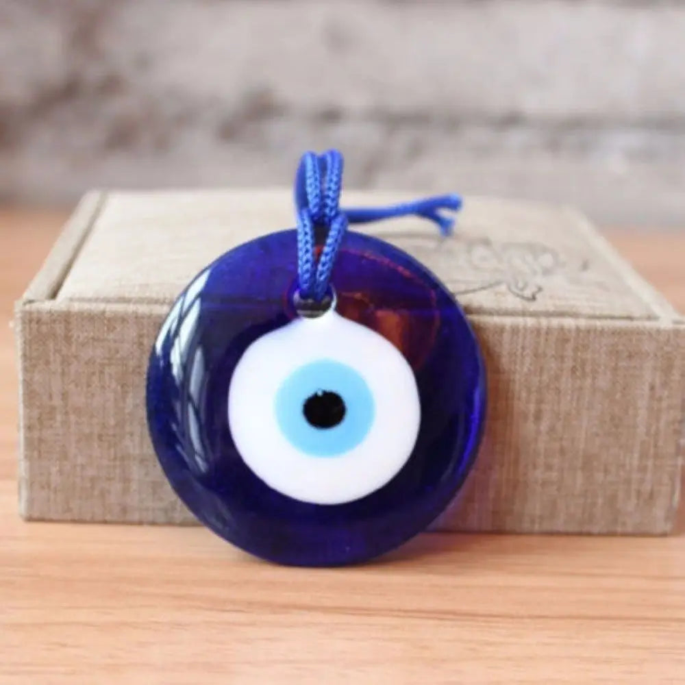 1PC Blue Lampwork Glass Turkish Evil Eye Charm Pendant Car Home Amulet Kabbalah