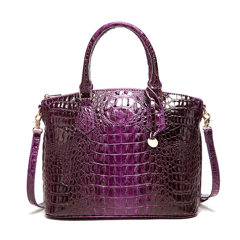 2025 Women's Crocodile Embossed Handbag Luxury Ombre Leather Purse Crossbody Shoulder Satchel Bag Gift