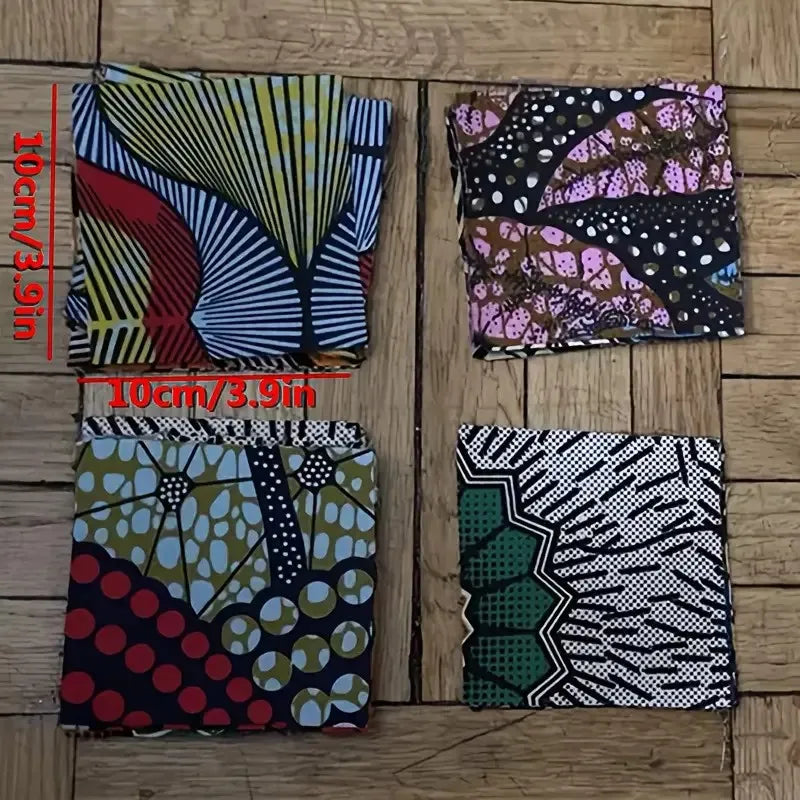 100 pieces of African fabric squares, pre-cut polyester patchwork bundles, multicolor patterns, hand washable fine patchwork fab