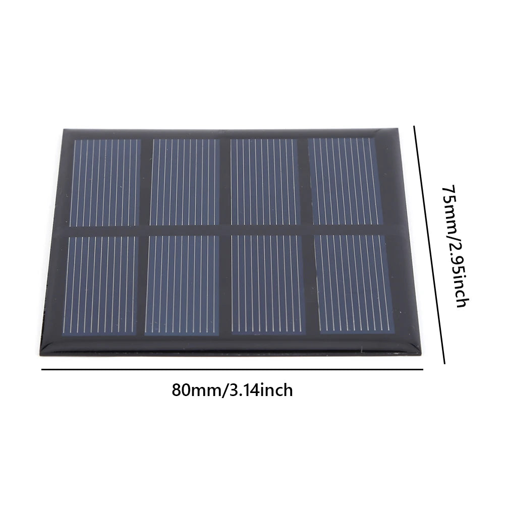 3W 2V Solar Panel Charger Polycrystalline Portable Solar Battery Charger Scratchproof Courtyard Lighting for 1.5V-2V Batteries