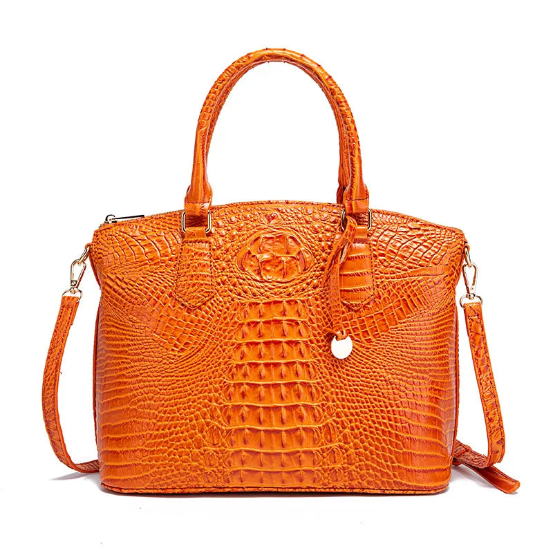 2025 Women's Crocodile Embossed Handbag Luxury Ombre Leather Purse Crossbody Shoulder Satchel Bag Gift