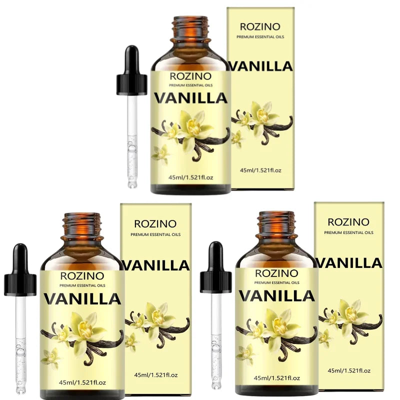 1Pcs/2Pcs/3Pcs of Vanilla Essential Oil, with Powerful Moisturizing Properties, Can Make Skin Smooth and Hair Soft, and Provide a Nourishing Effect, Suitable for Massage, Skin Care, Showering, Face, Body, Nails, Hair, and Eye