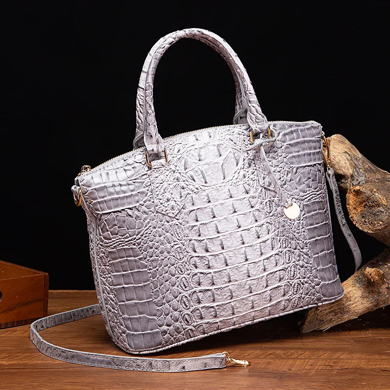 2025 Women's Crocodile Embossed Handbag Luxury Ombre Leather Purse Crossbody Shoulder Satchel Bag Gift