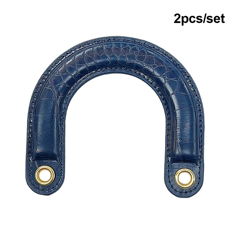 2pcs PU Leather Bag Handles Handmade Handbag Strap Purse Handles Short Bag Belt DIY Bag Replacement Accessories