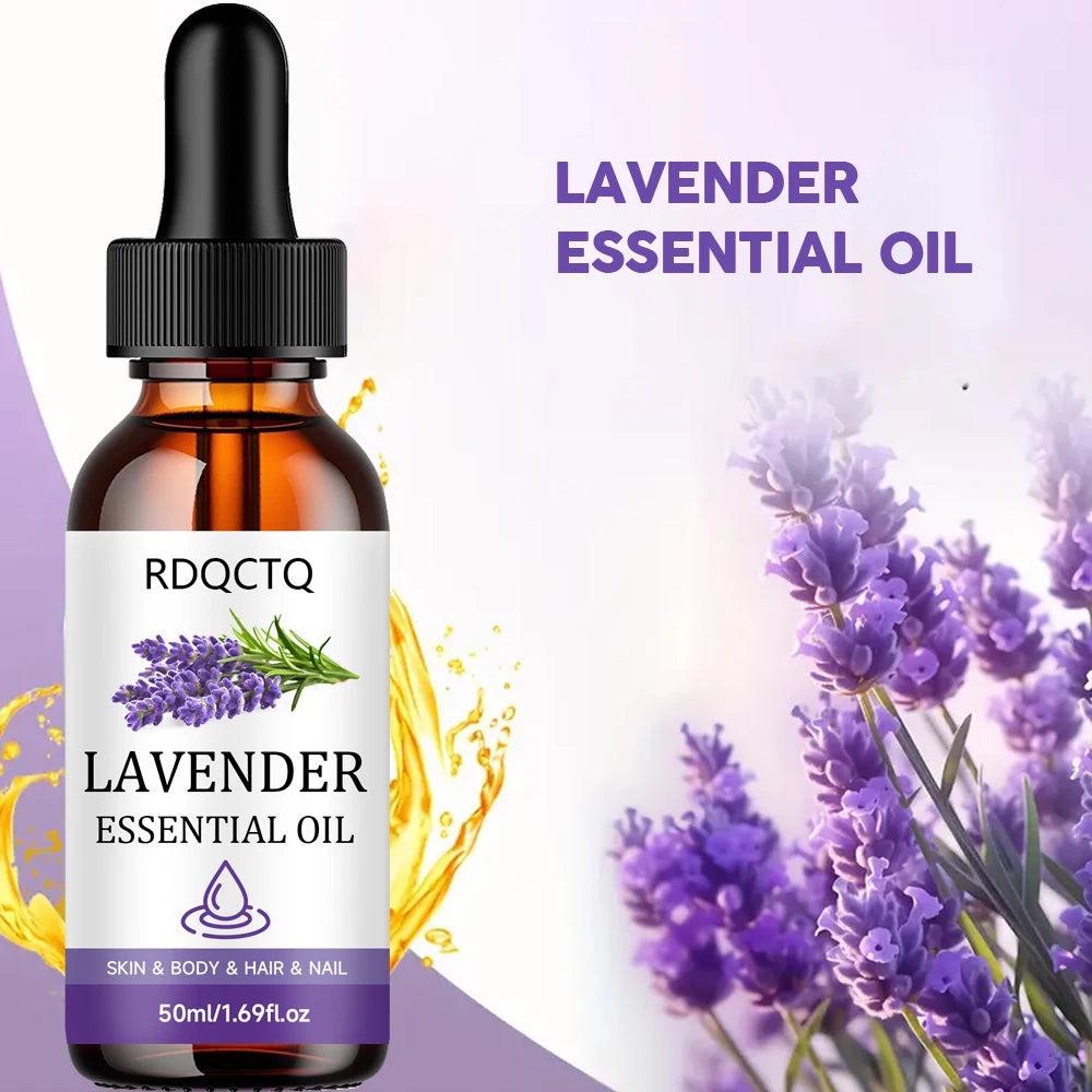 Lavender Essential Oil - 100% Pure Natural for Skin Body Hair Nail Care - Aromatherapy Massage Oil Moisturizing Formula