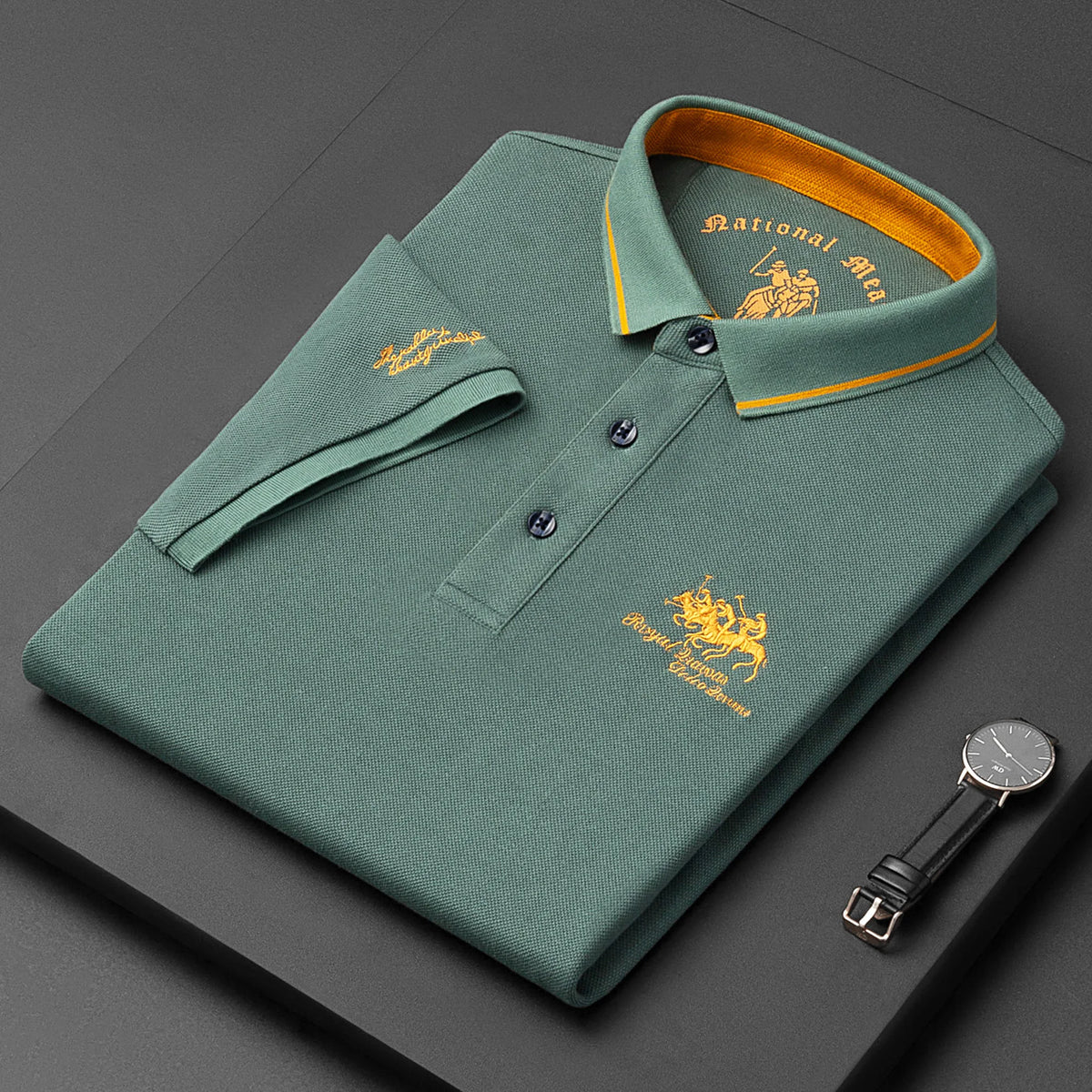 Brand embroidered cotton polo shirt men's high-end luxury top 2022 summer casual Lapel short sleeve T-shirt Korean fashion men's