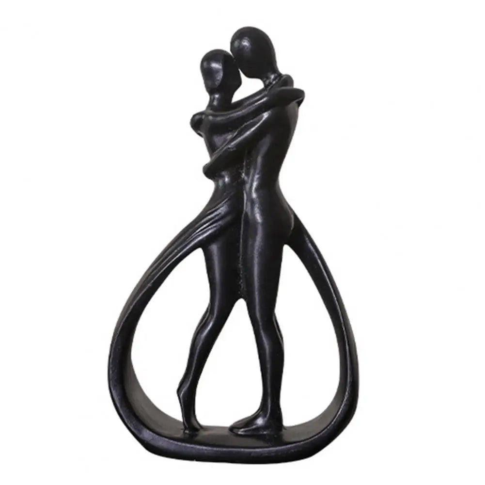 Hugging Couple Figurine Embracing Men Women Resin Statue Sculpture Home Office Wedding Party Anniversary Desktop Decoration