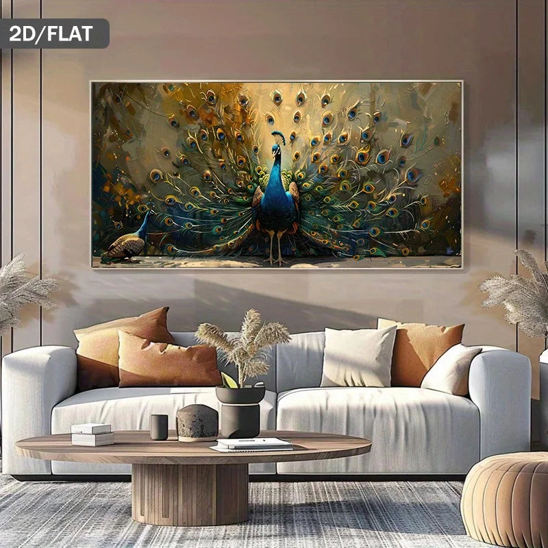 1pc Modern Abstract Canvas Prints Peacock Feathers Poster Painting Wall Art for Living Room Bedroom Frameless Animals Home Decor