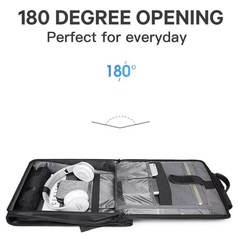 BANGE Simple Design Slim Backpack For Men 14 Inch Laptop Bag Waterproof Minimalist Flat Business Backpack Casual Travel Work Bag