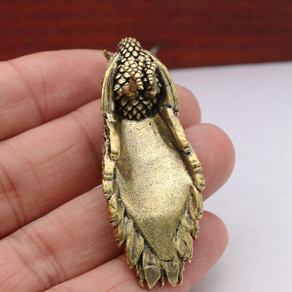 Brass Long Tailed Peacock Figurines Desktop Ornament Vintage Animal Peafowl Bird Small Statue Home Decoration Crafts Accessories