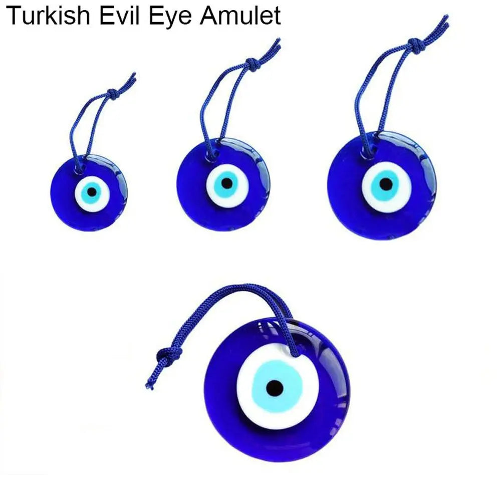 1PC Blue Lampwork Glass Turkish Evil Eye Charm Pendant Car Home Amulet Kabbalah