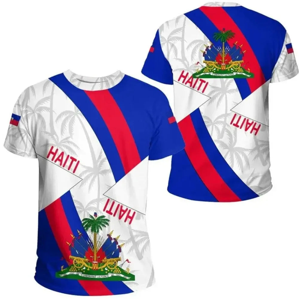 HAITI Island Flag 3D Print Sports Quick-dry Breathable Men Women T-shirt Football Jersey Team Training Short-sleeve Summer Top