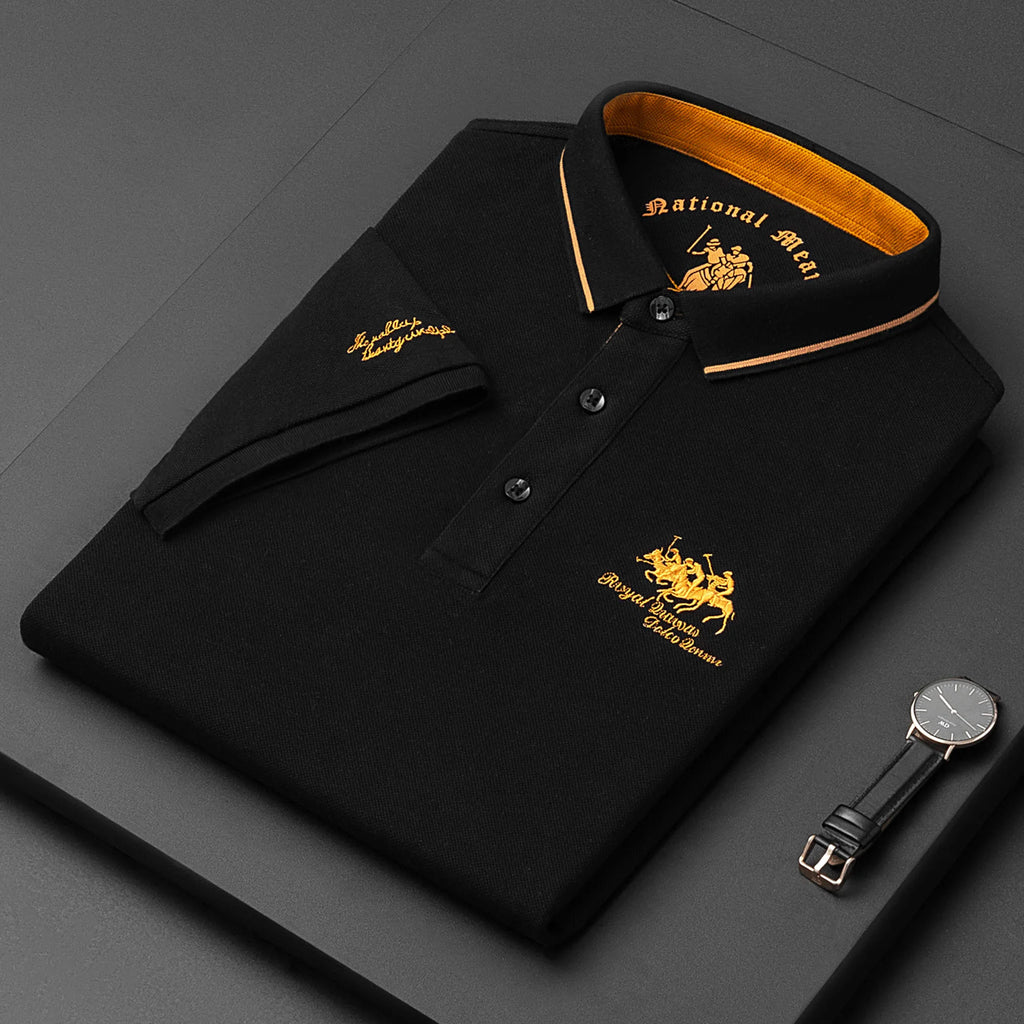 Brand embroidered cotton polo shirt men's high-end luxury top 2022 summer casual Lapel short sleeve T-shirt Korean fashion men's