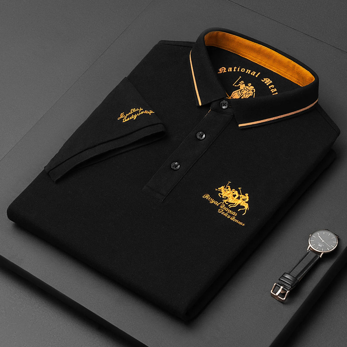 Brand embroidered cotton polo shirt men's high-end luxury top 2022 summer casual Lapel short sleeve T-shirt Korean fashion men's