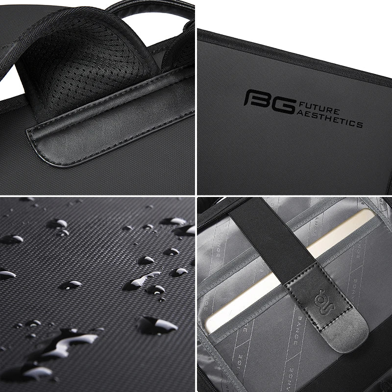 BANGE Simple Design Slim Backpack For Men 14 Inch Laptop Bag Waterproof Minimalist Flat Business Backpack Casual Travel Work Bag