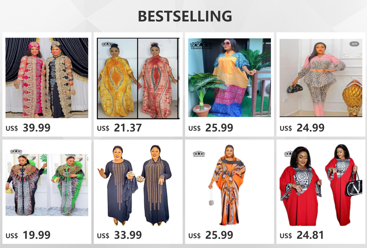 New African Design Bazin  Long Stick Diamond Short Sleeve High Collar Dashiki  For Lady african print dresses