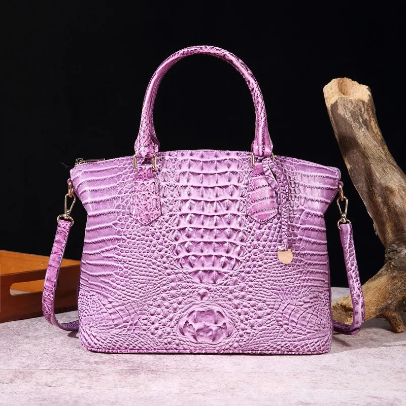 2025 Women's Crocodile Embossed Handbag Luxury Ombre Leather Purse Crossbody Shoulder Satchel Bag Gift