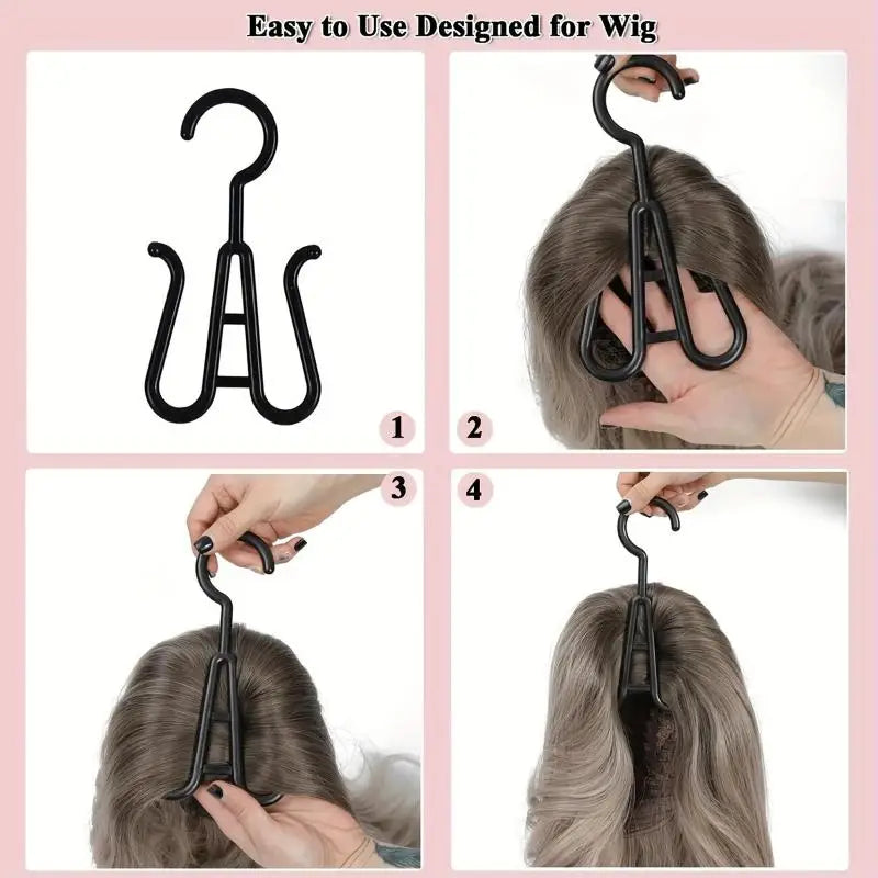 Wig Head Stands 10 Pcs Unisex-Adult Portable Multifunctional Hook Hangers For Easy Wig Drying Storage Display