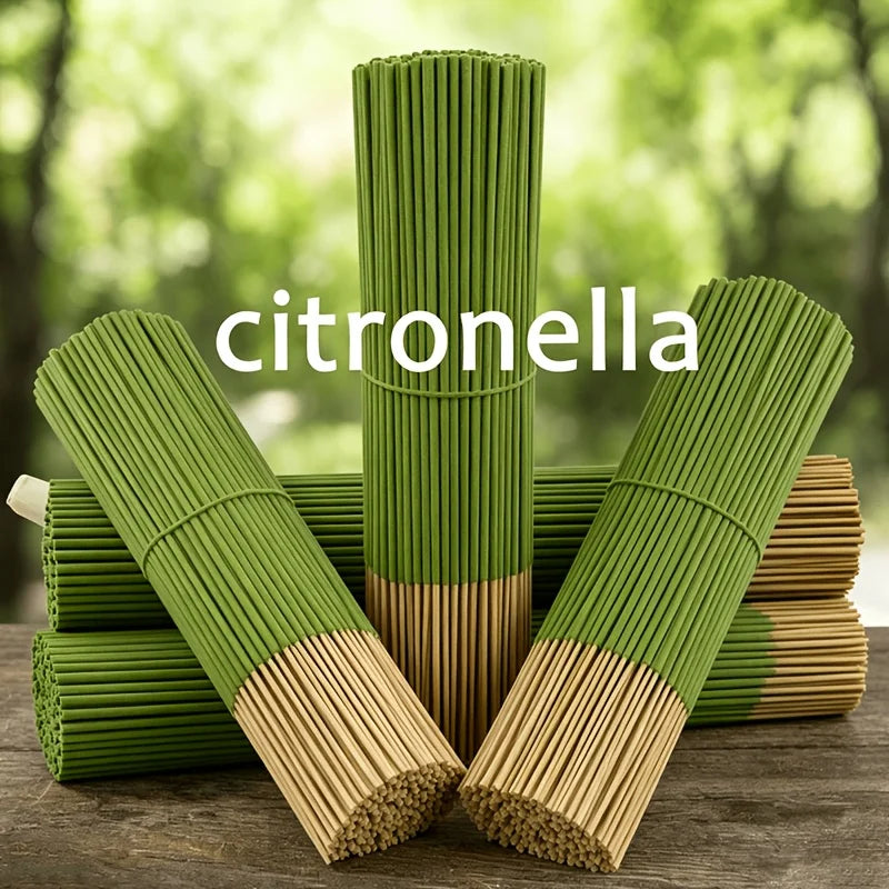 Citronella Scented Aromatherapy Sticks - 22.0cm Long Bamboo Incense Sticks, Long-Lasting Fragrance, Air Purification and Relaxation, 45-Minute Burning Time, Wood-Like Summer Scent, Suitable for Home, Camping, Garden, P
