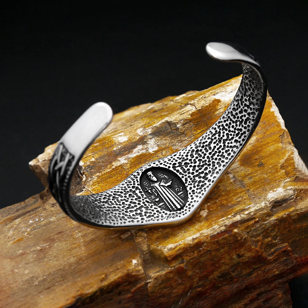 New Classic Saint Benedict CSPB Bracelet For Men Women Stainless Steel Fashion Cross Opening Bangles Biker Jewelry Dropshipping