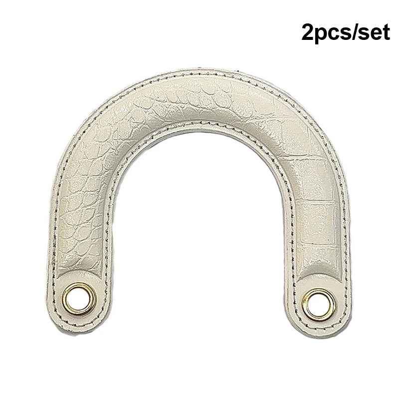 2pcs PU Leather Bag Handles Handmade Handbag Strap Purse Handles Short Bag Belt DIY Bag Replacement Accessories