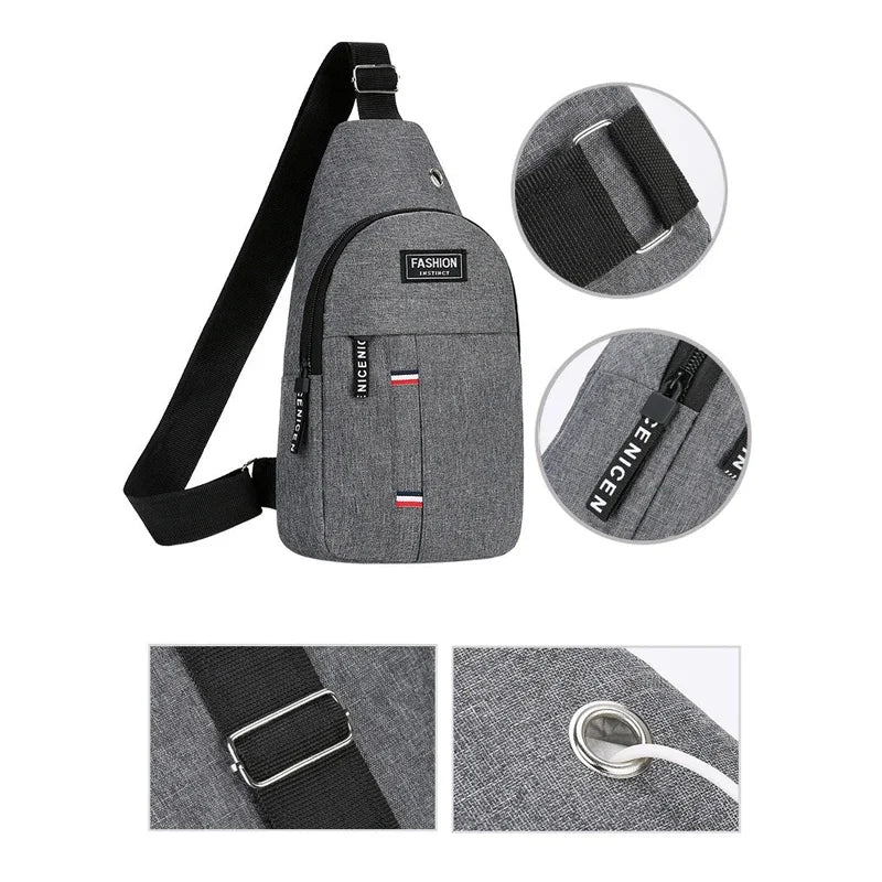2025 New Chest Bag Men's One Shoulder Crossbody Bag Nylon Large Capacity Outdoor Sports and Leisure Fashion Small Shoulder Bags