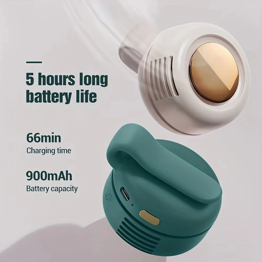 Portable Fan Mini Handheld Rechargeable Bladeless Electric Fan Clip Waist Fan Suitable for Outdoor Ventilation Desktop Small Fan