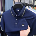 Luxurious design printed men's polo shirt business casual short sleeved T-shirt breathable comfortable fashionable high-end top